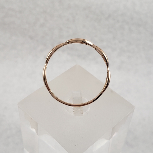 Delicate 14k Rose Gold & Diamonds Band - Picture 5 of 8